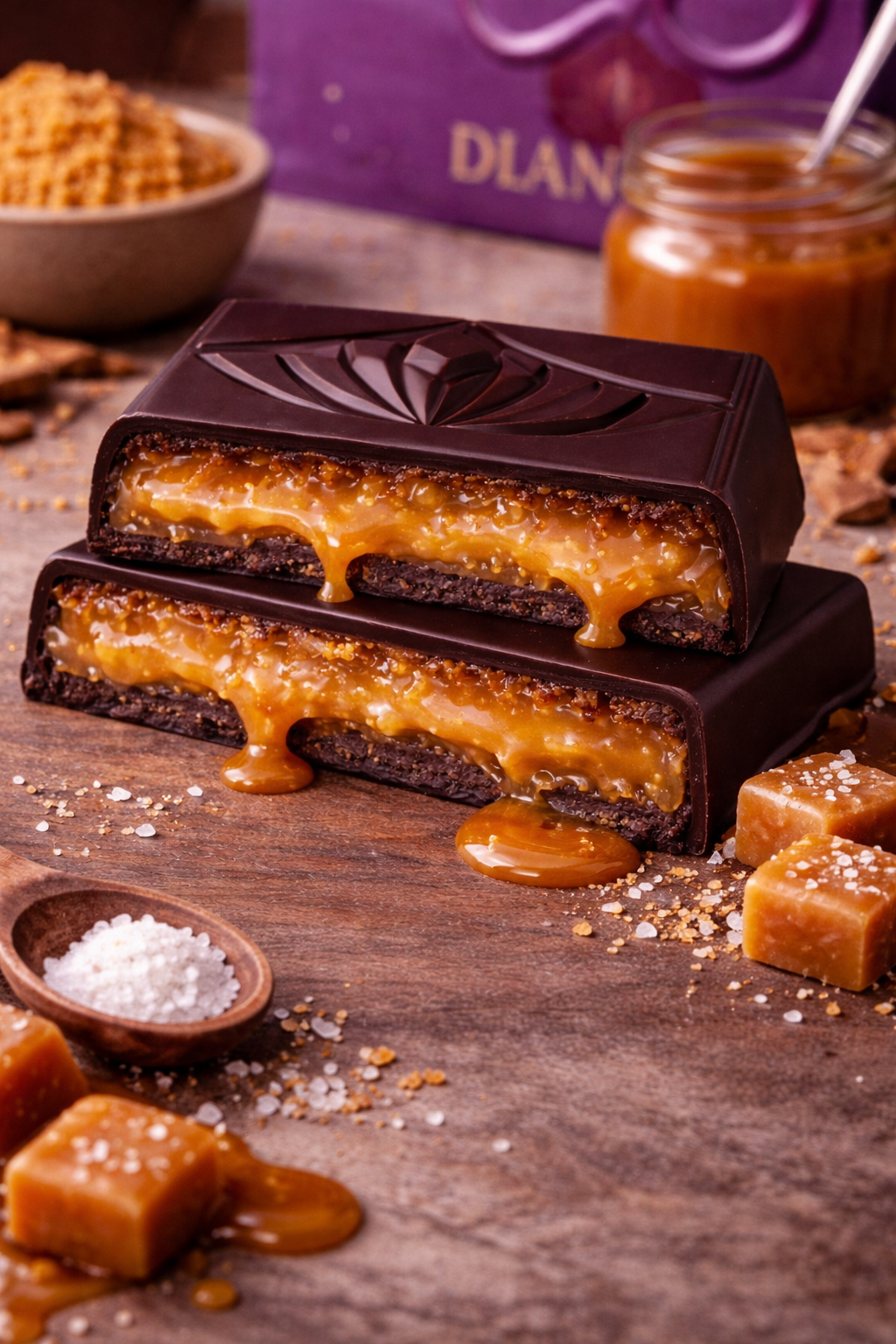 Salted caramel Dark chocolate bar(Approx.weight:180grams)