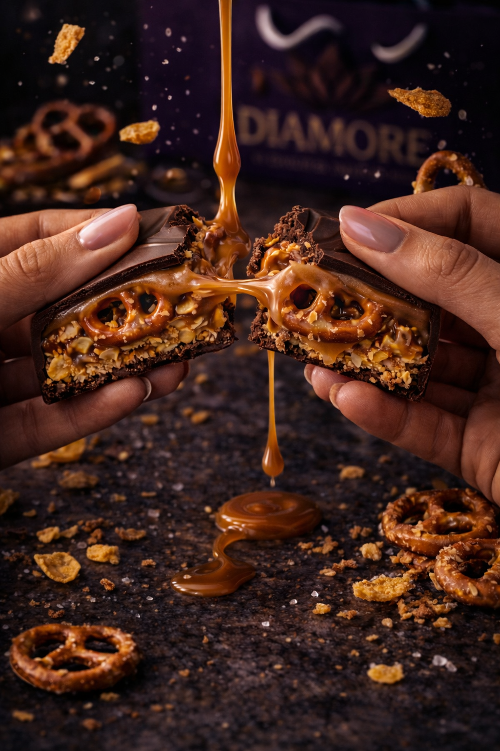Salted caramel pretzel bar(Approx. weight:180 grams)
