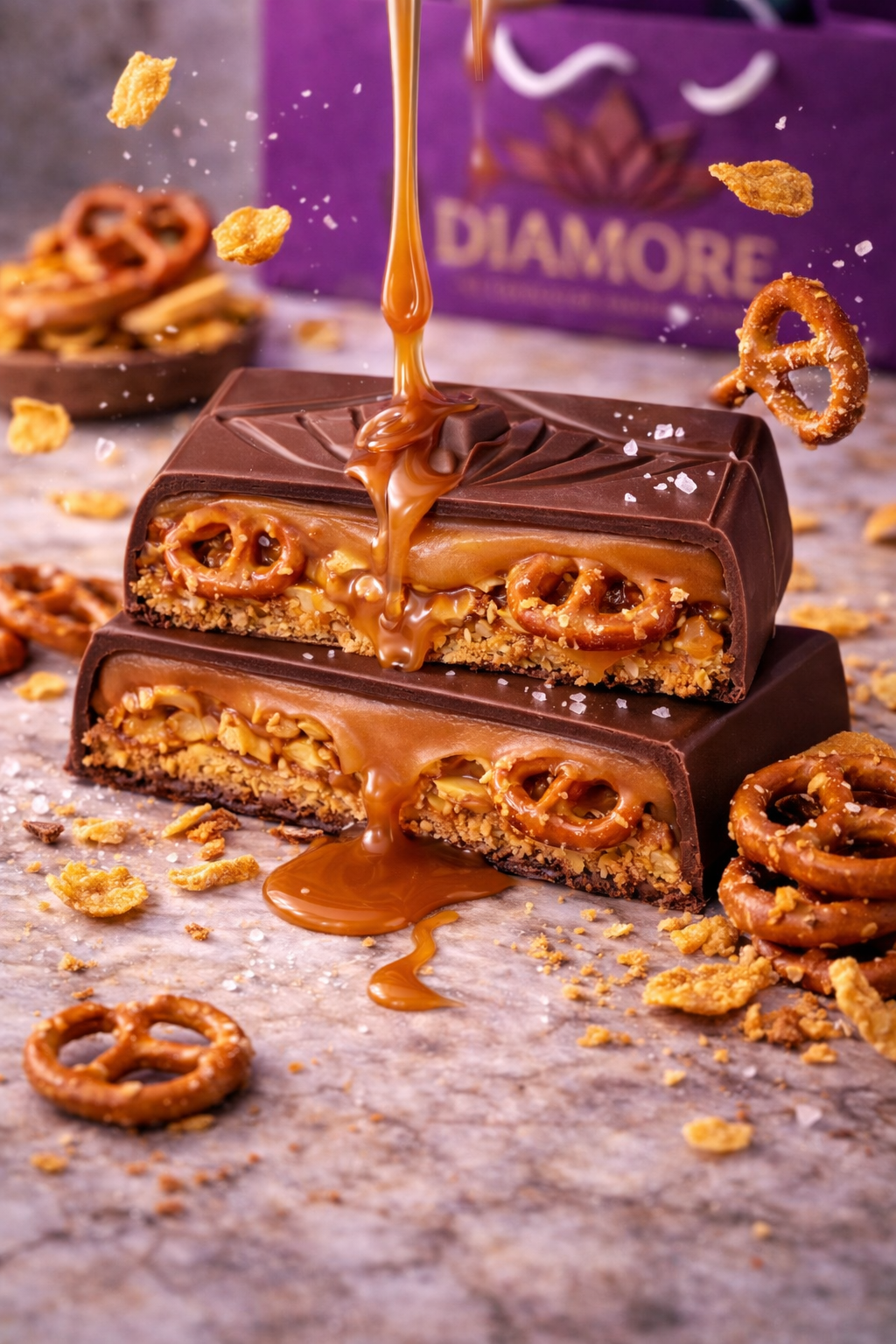 Salted caramel pretzel bar(Approx. weight:180 grams)
