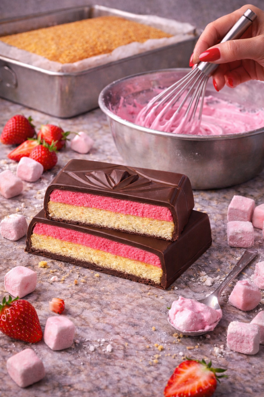 Strawberry marshmallow cake(Approx.weight:180grams)