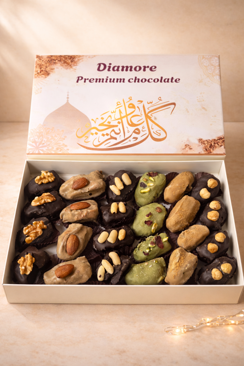 Belgian Chocolate Covered Medjool  Dates with Nuts