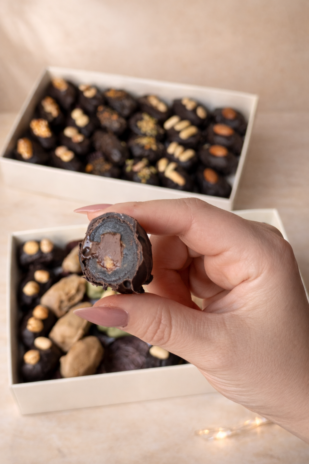 Belgian Chocolate Covered Medjool  Dates with Nuts