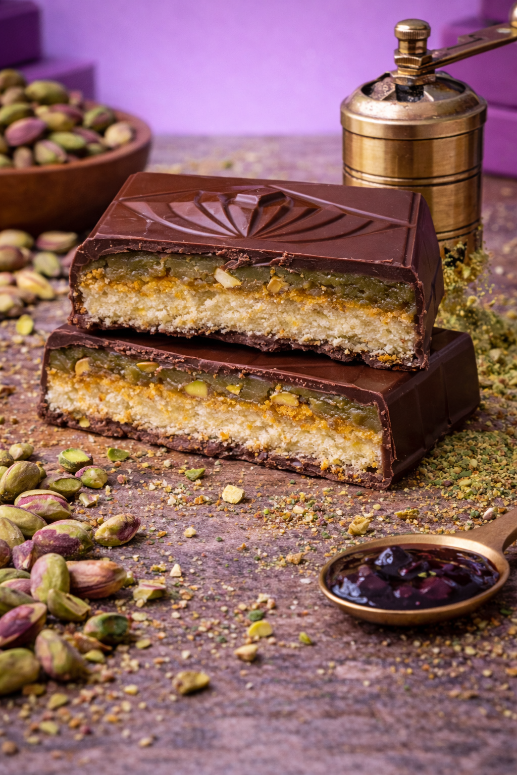Pistachio&vanilla cake bar