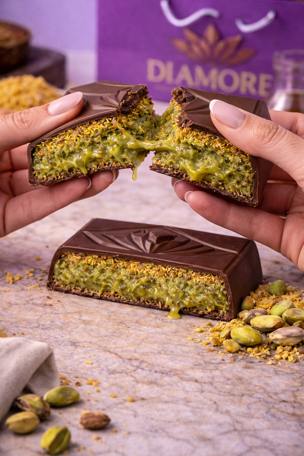 Kunafa pistachio(Dubai chocolate)(Approx.weight:180grams)